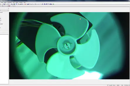 光学去旋转仪拍摄的旋转测试结构视频图像,位于PSV Software
