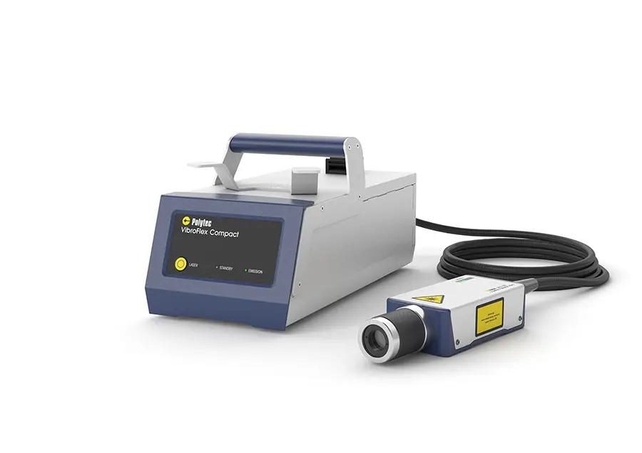 Polytec VibroFlex Compact 用于在狭小空间内进行精确、非接触式振动测量的激光传感器头。