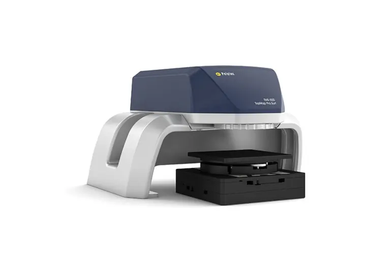 Polytec Pro.Surf+ telecentric large-area optical profiler for precise form, flatness, and surface roughness inspection in industrial metrology.